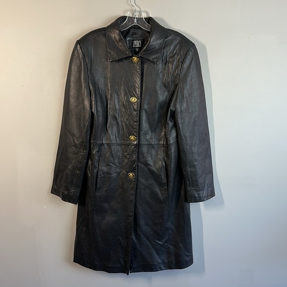 J. Percy Buttery Soft Black Leather Long Coat Size S - Picture 13 of 15